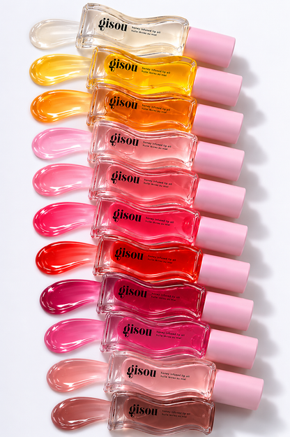 Gisou New Colors Full Range Of Long-lasting Moisturizing Raspberry Swirl Lip Oils Lip Gloss Care Lip Plumping Exfoliating Gloss