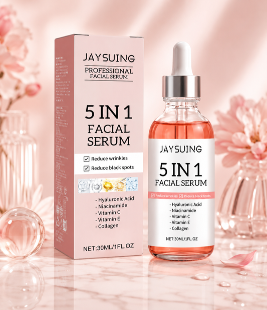 5 In 1 Fade fine lines Firming Face Serum Moisturizing brightning Vitamin C Hyaluronic Acid Facial Serum Shrink Pores Skin Care
